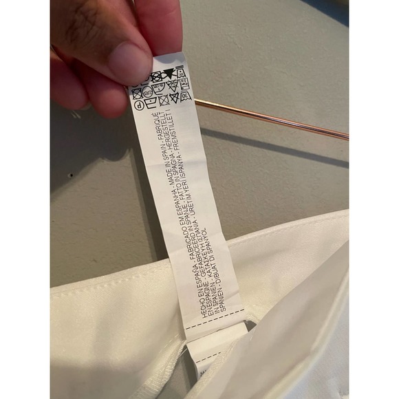 ZARA Women High waisted Cream Pants size L NWT - Picture 15 of 16
